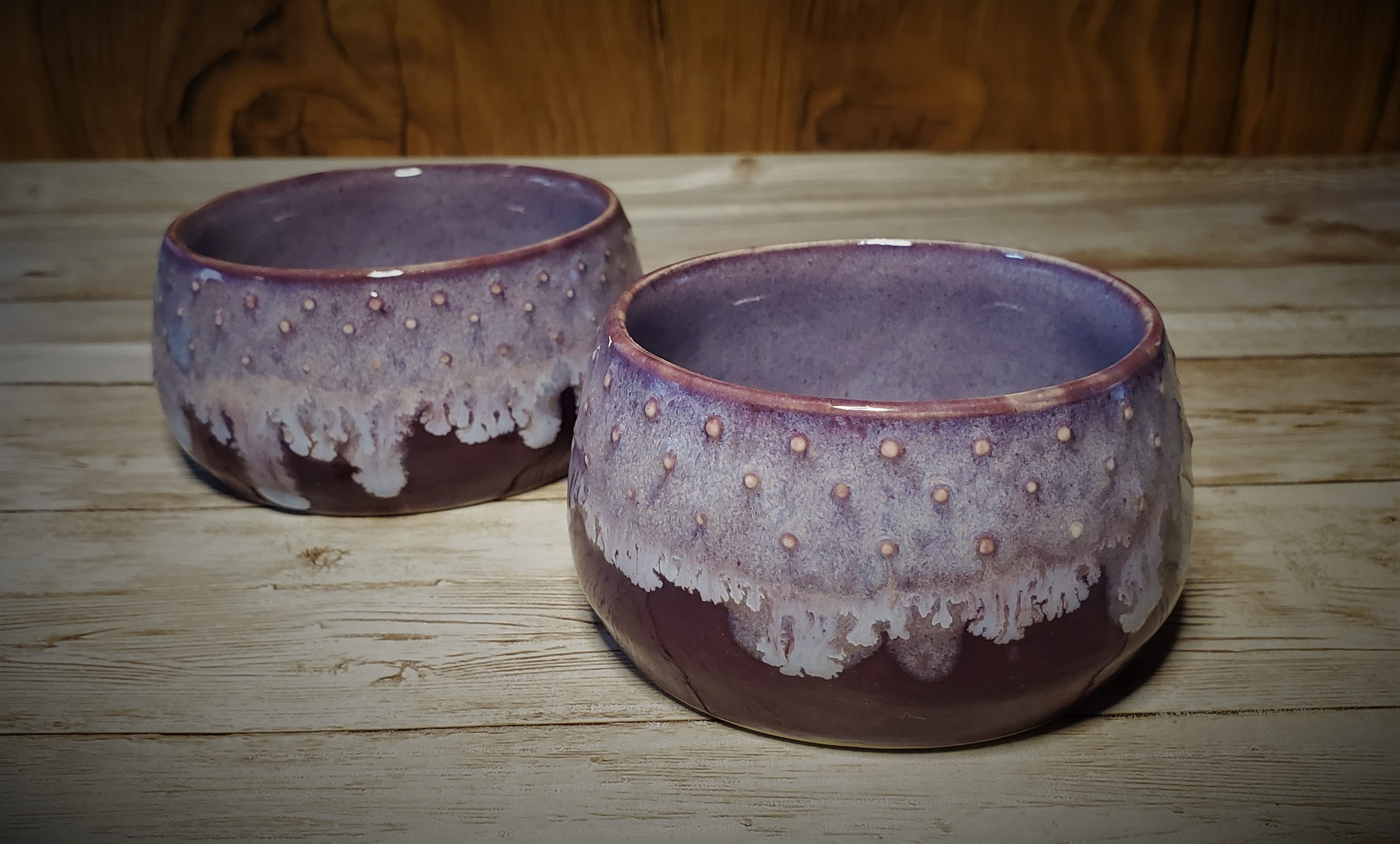 Dotted Eggplant bowl - set of 2