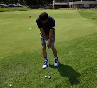 student practicing a chip