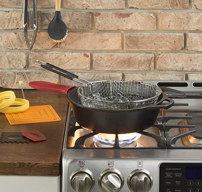 10.5 inch 3litre deep cast iron skillet
