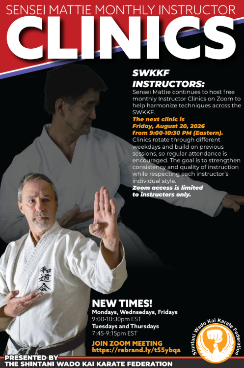 Dojo Instructor Virtual Clinic August 2027