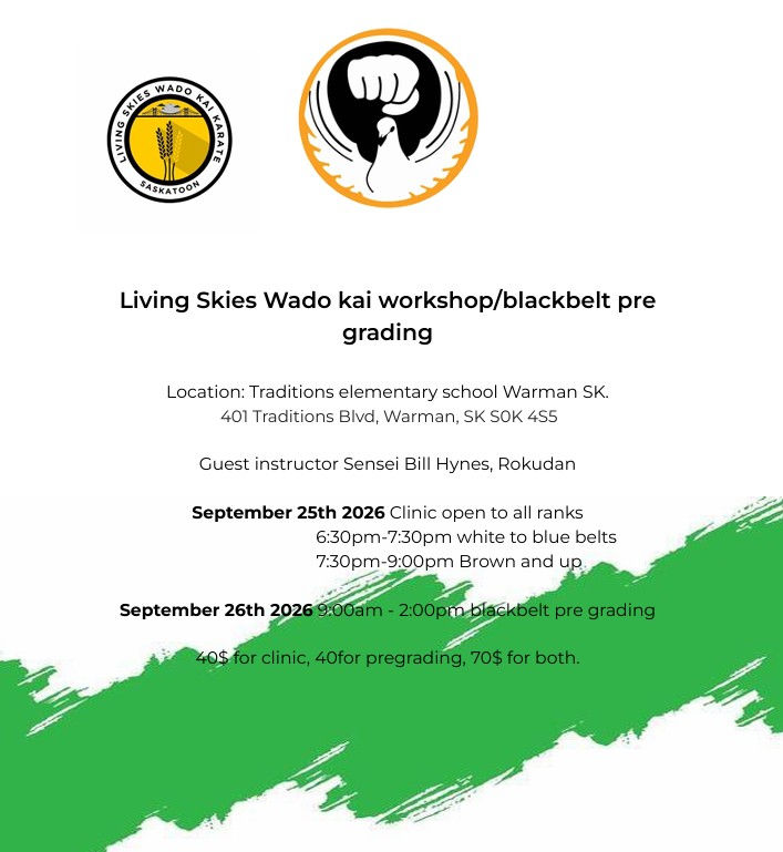 Living Skies Wado Kai Workshop/Black Belt Pre-Grading