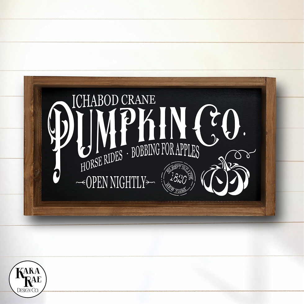 Thumbnail: Ichabod Crane Pumpkin Co. | Wood Sign | Halloween Decor