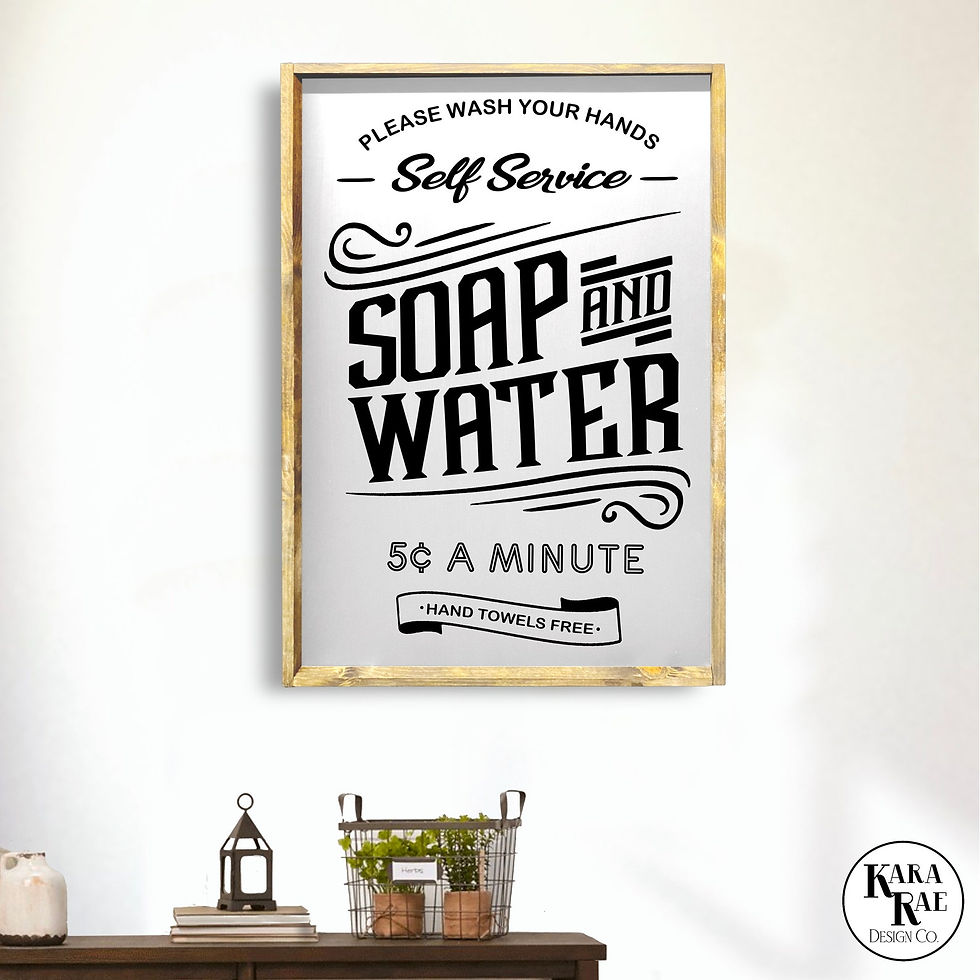 Thumbnail: Soap and Water | Wood Sign | Bathroom Decor