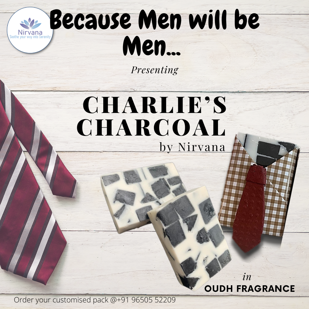 crafted by nirvana-handmade soaps-charcoal-goatmilk--oudh fragrance