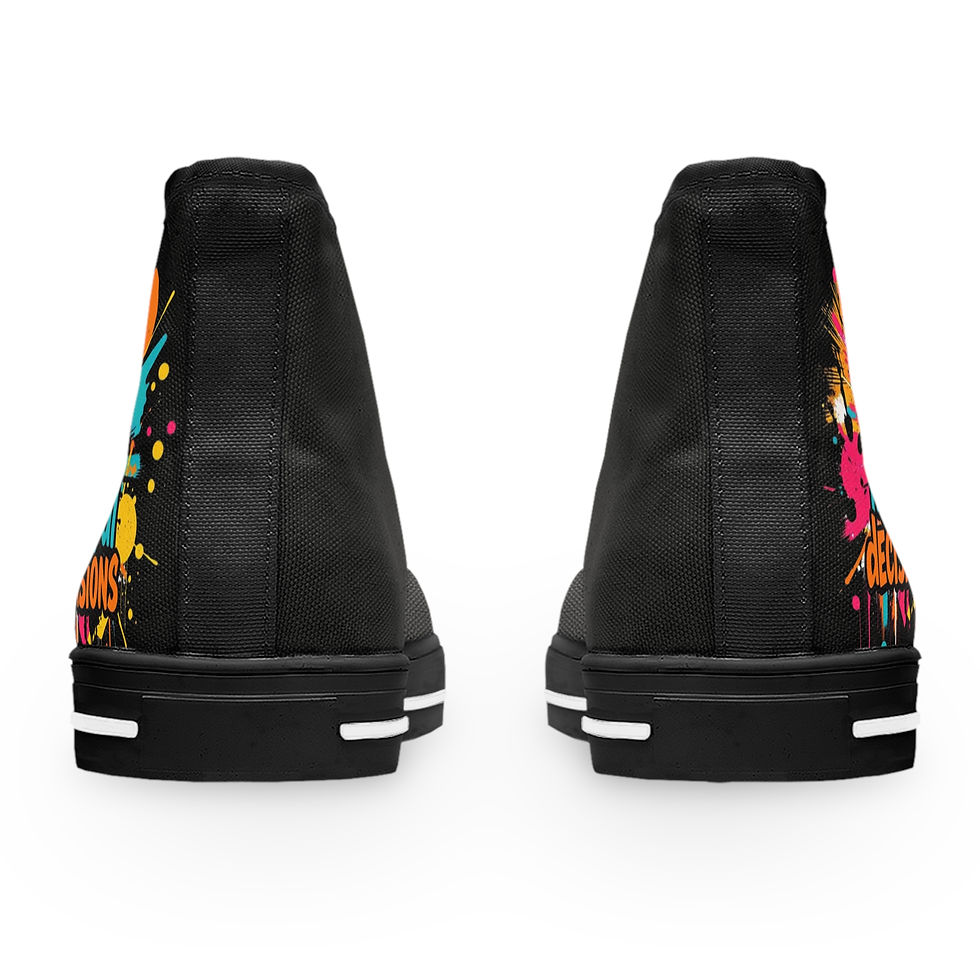 Thumbnail: Vibrant Heart Women's High Top Sneakers | Trendy & Colorful Footwear