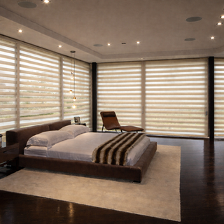 zebra blind in a Calgary large bedroom