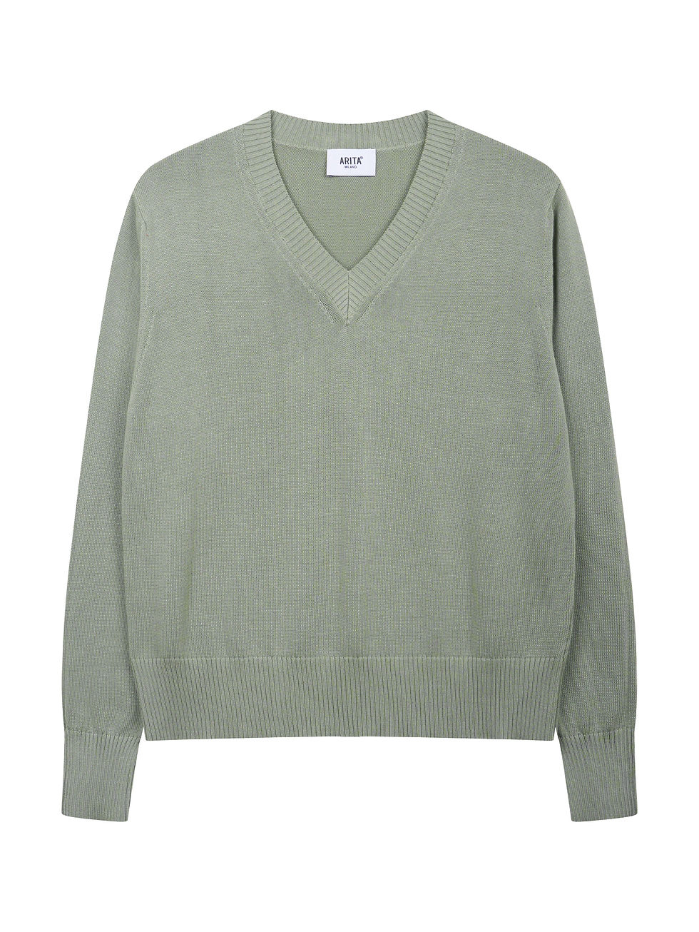 Miniatura: Maglia in cotone con scollo a V