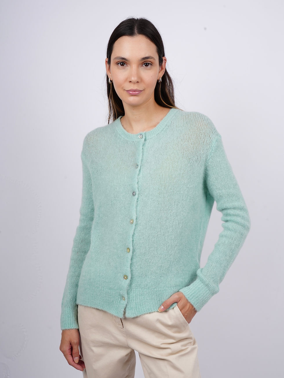 Miniatura: Cardigan in misto alpaca