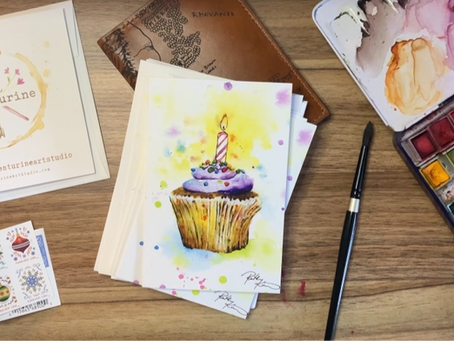 Behind the Brush: Painting the 2026 Cupcake Celebration Card