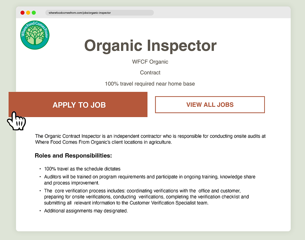 Organic Inspector Position