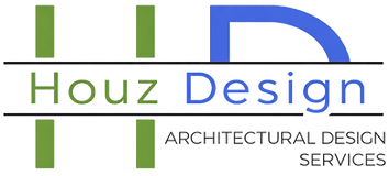 Houz Design Logo, Green and Blue
