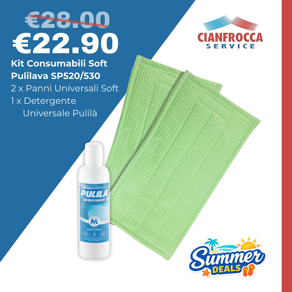 Kit Consumabili Panni Detergente Lavapavimenti Soft Pulilava Folletto SP520 SP530