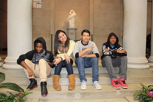 Students on a field trip posing