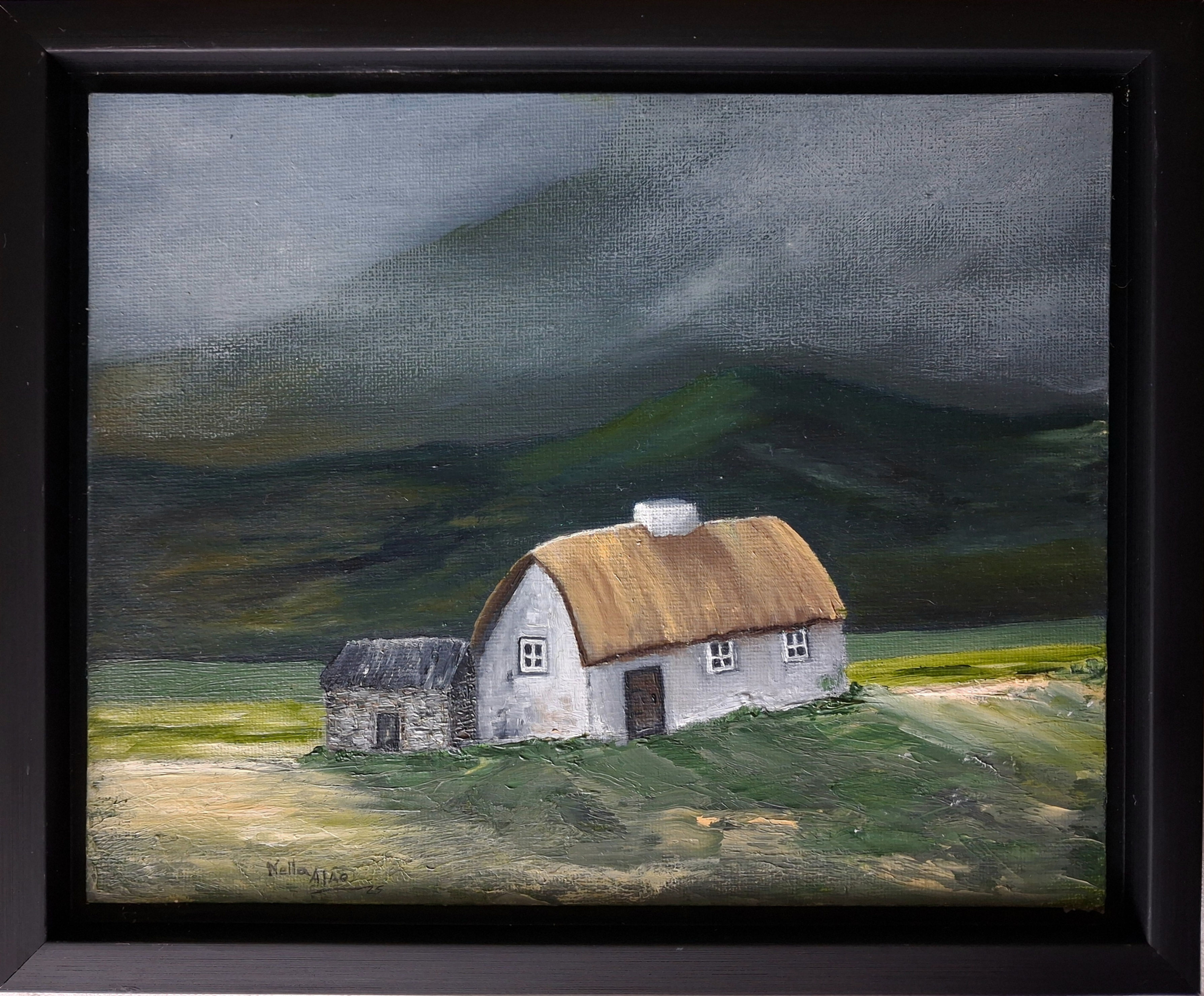 Irish Cottage with Thatched Roof.