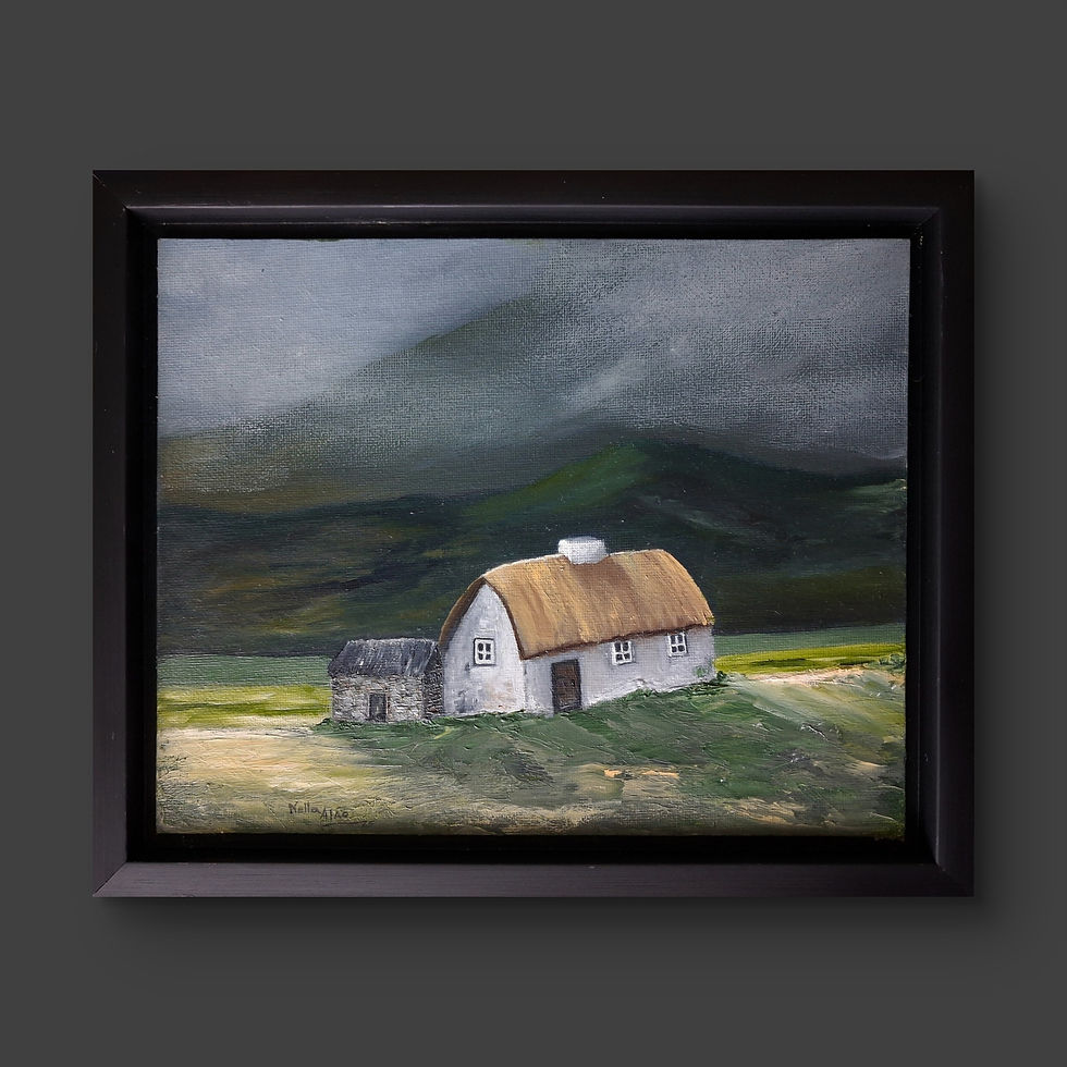Miniatura: Irish Cottage with Thatched Roof.