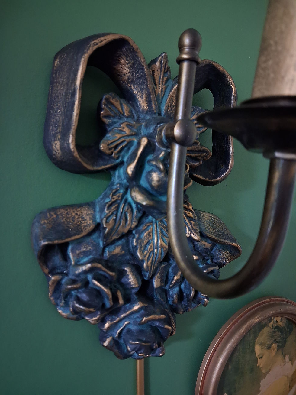 Miniatura: Unique Vintage Style Hand painted Single Sconce Wall lightning, Floral.