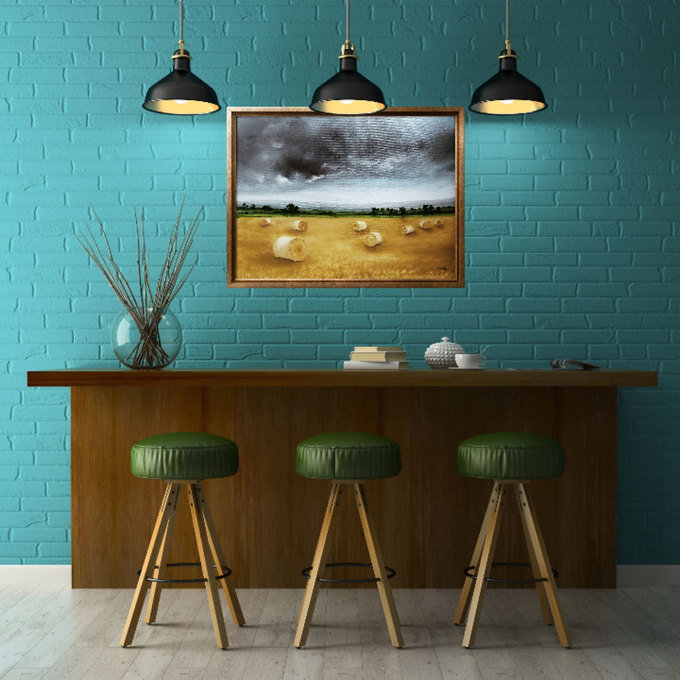 Thumbnail: After the Harvest, original oil painting on canvas