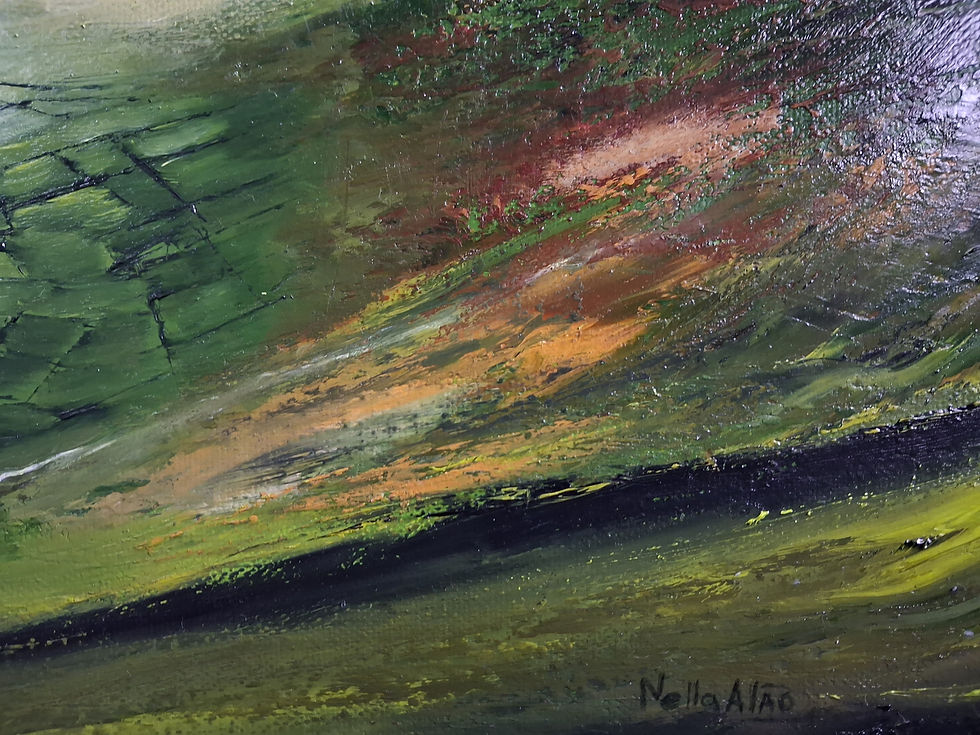 Thumbnail: Yorkshire Landscape "Illuminated Valley" original oil painting