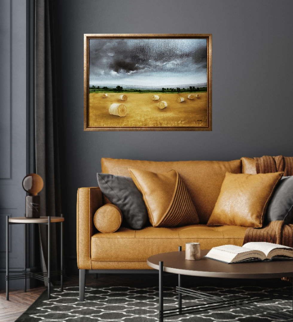 Thumbnail: After the Harvest, original oil painting on canvas