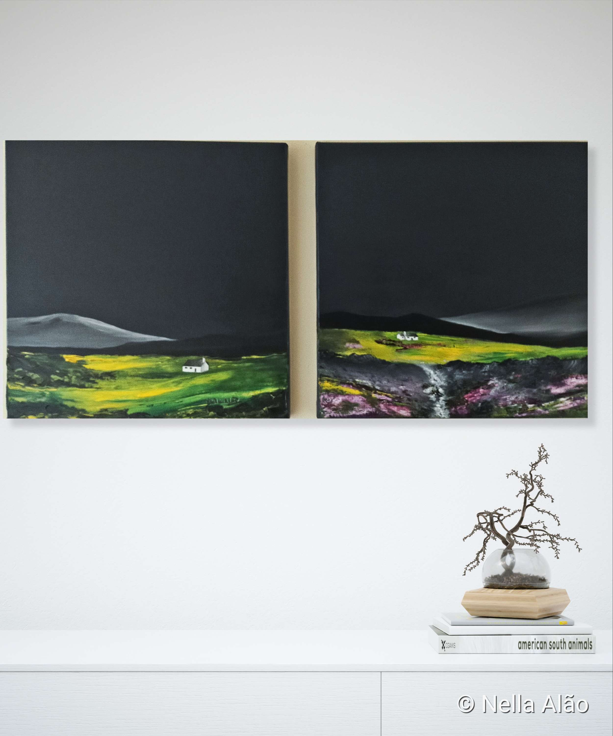 Highlands Cottages, Original oil on canvas paintings, ready to hand.