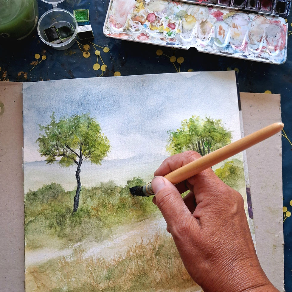 Miniatura: A Sanctuary in Green Collection of 6 original Watercolour Paintings 