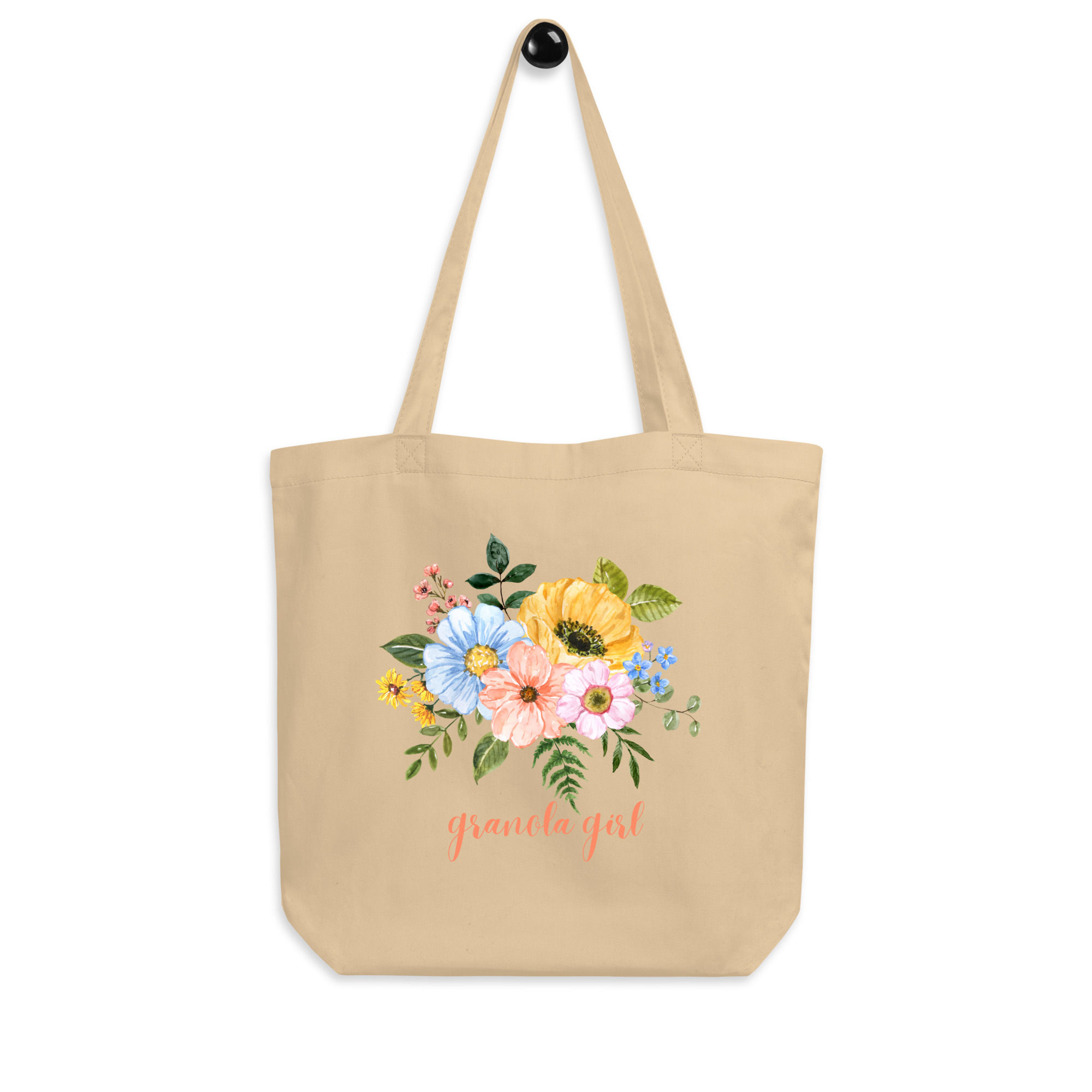 Eco granola girl floral Tote Bag