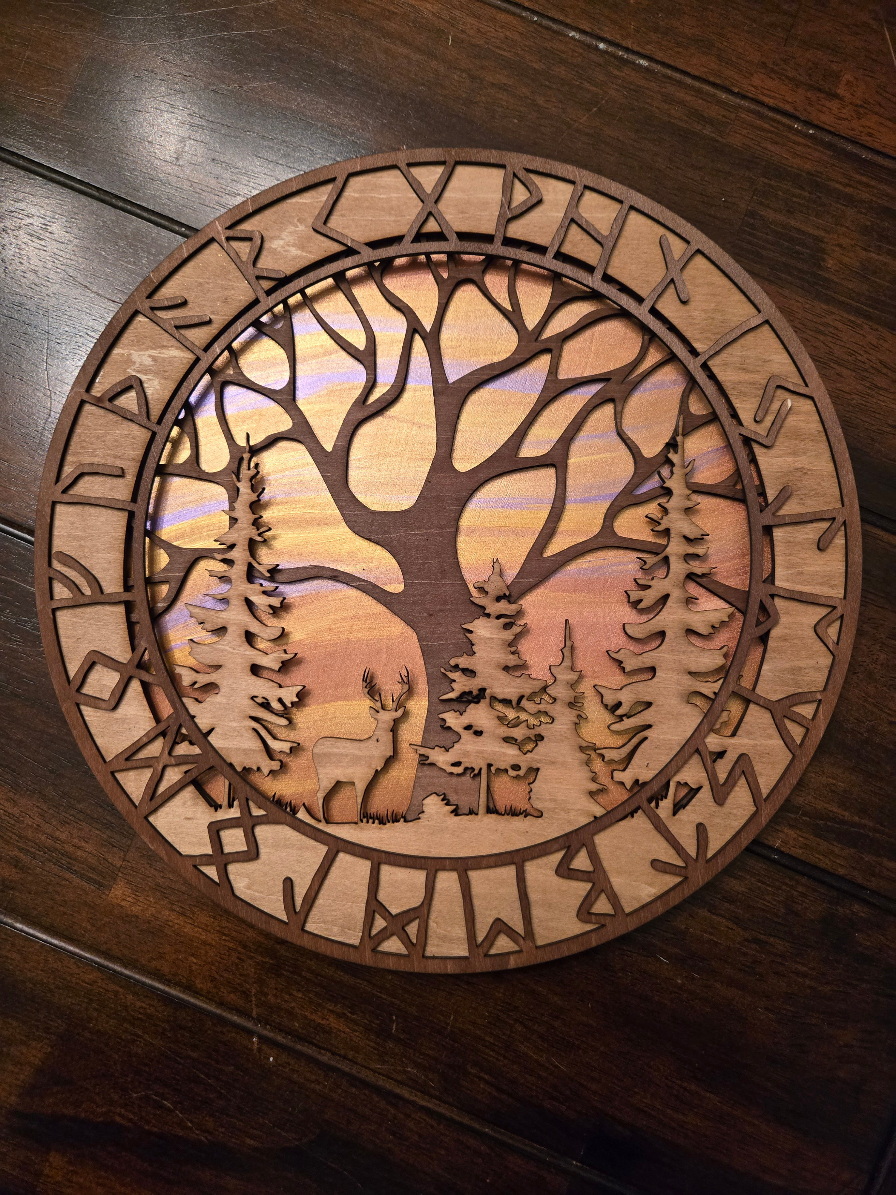 Deer & World Tree - Painted