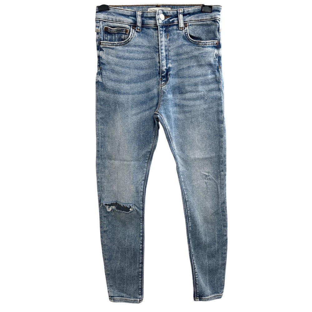 Calça Jeans Cintura Alta com Desfiado da Zara - Tam 34/36