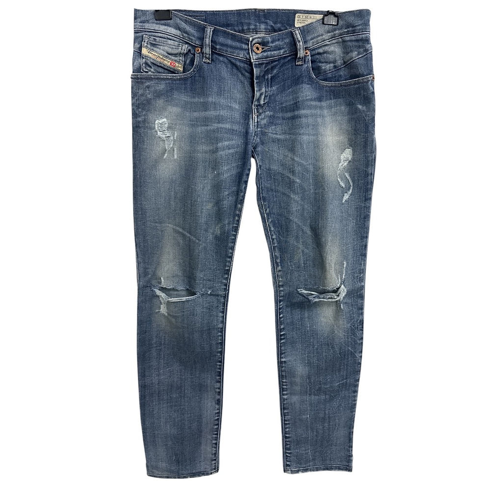 Miniatura: Calça Jeans Cintura Baixa com Desfiados da Diesel W29 - L 32 - Tam 42