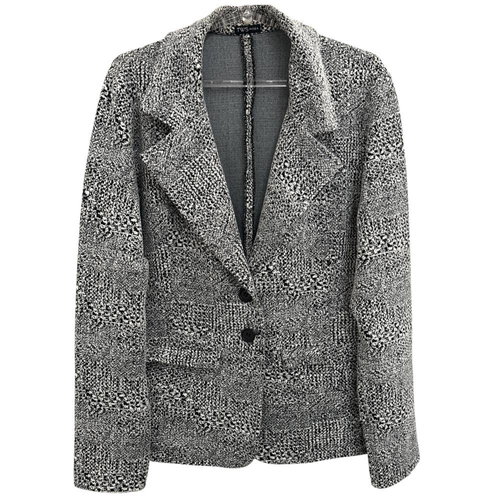 Blazer de Algodão Preto e Branco da TWS Moda - Tam 42
