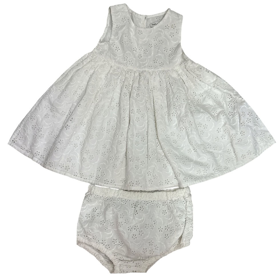 Miniatura: Vestido com Calcinha Branca de Algodão da Dolce & Gabbana - Tam 9 - 12