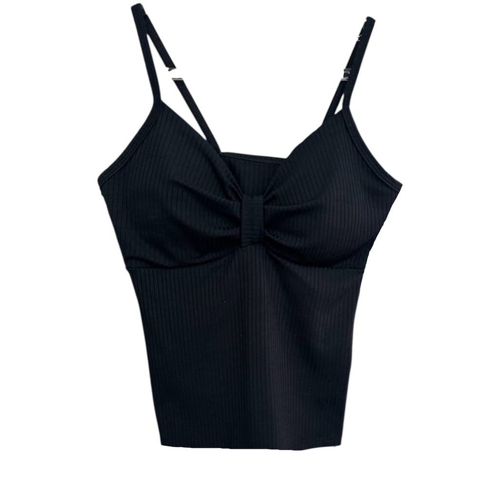 Miniatura: Blusa Regata Preta comm Bojo - Tam P