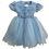 Miniatura: Vestido de Festa Infantil Azul Pérolas da Menina Bonita - Tam M / 3 - 6 Meses