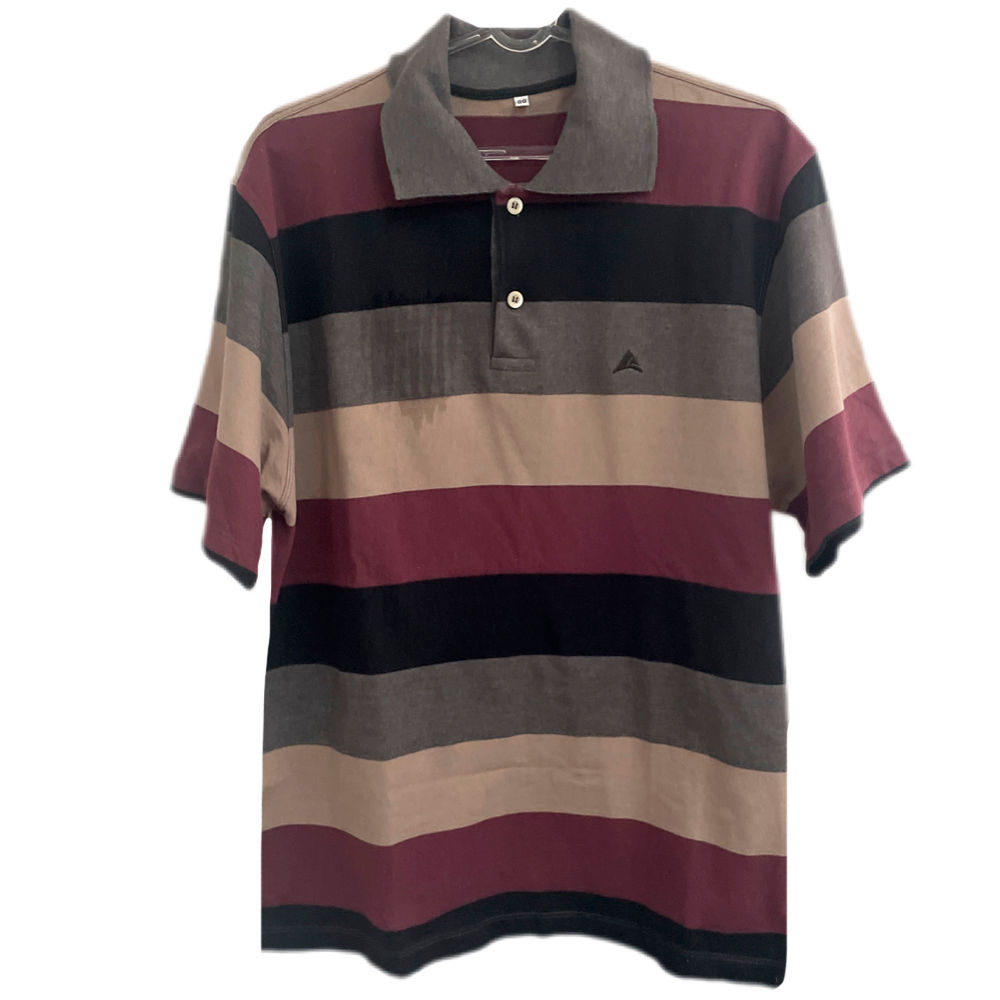 Polo Masculina Listras Cinza e Roxa - Tam GG