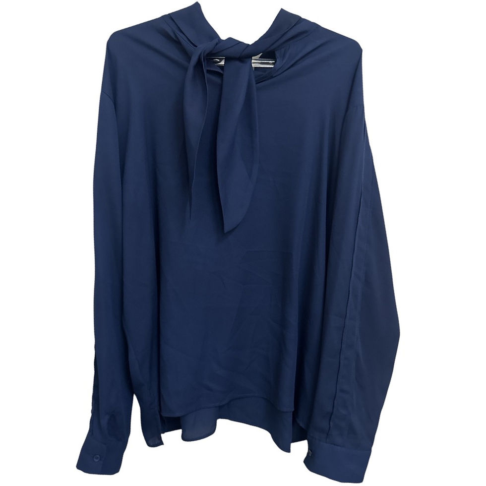 Miniatura: Blusa Manga Longa Fluida Azul Marinho da Rubinella - Tam 48