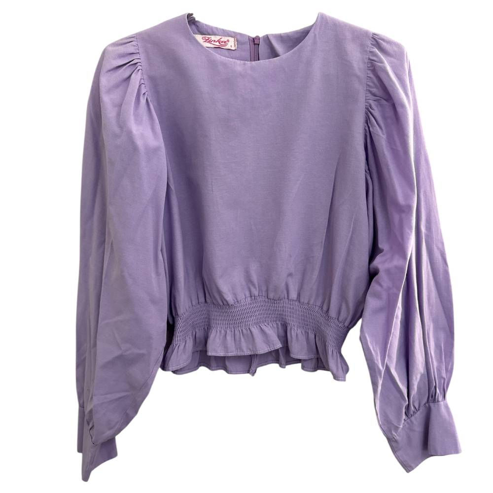 Blusa Manga Longa de Algodão Lilás da Zinka - Tam PP