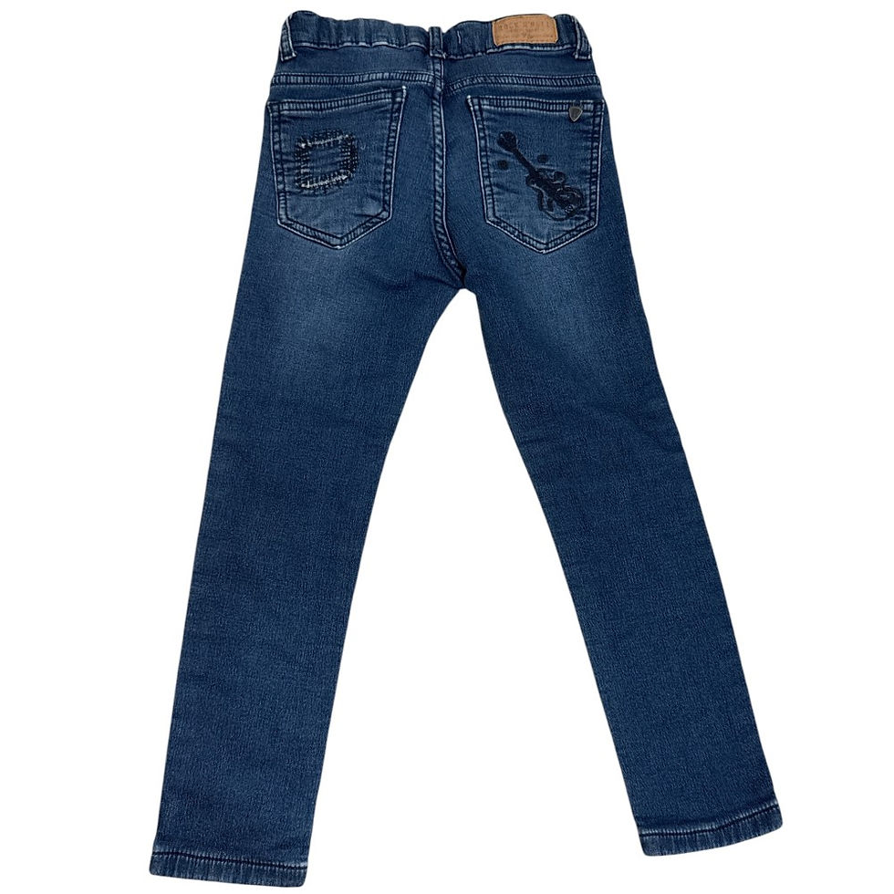 Miniatura: Calça Jeans Desfiada Elástico CIntura da Rock N ' Roll - Tam 4