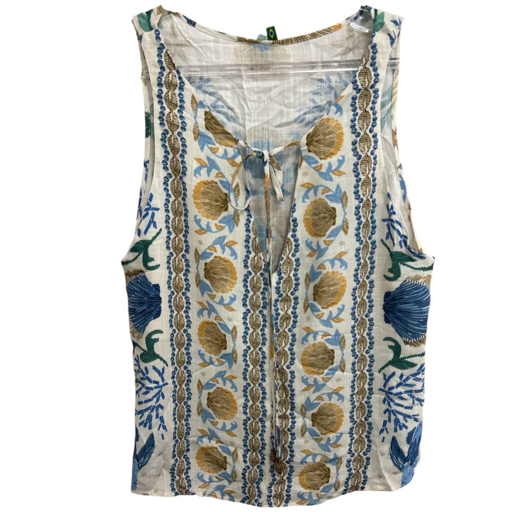 Blusa de Linho Estampada Conchas da Farm - Tam P