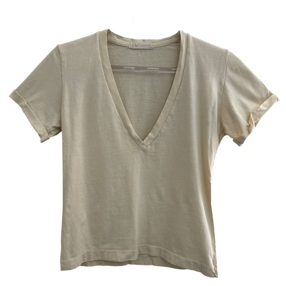 Blusa Decote 'V' Amarela Claro da Nati Vozza - Tam PP