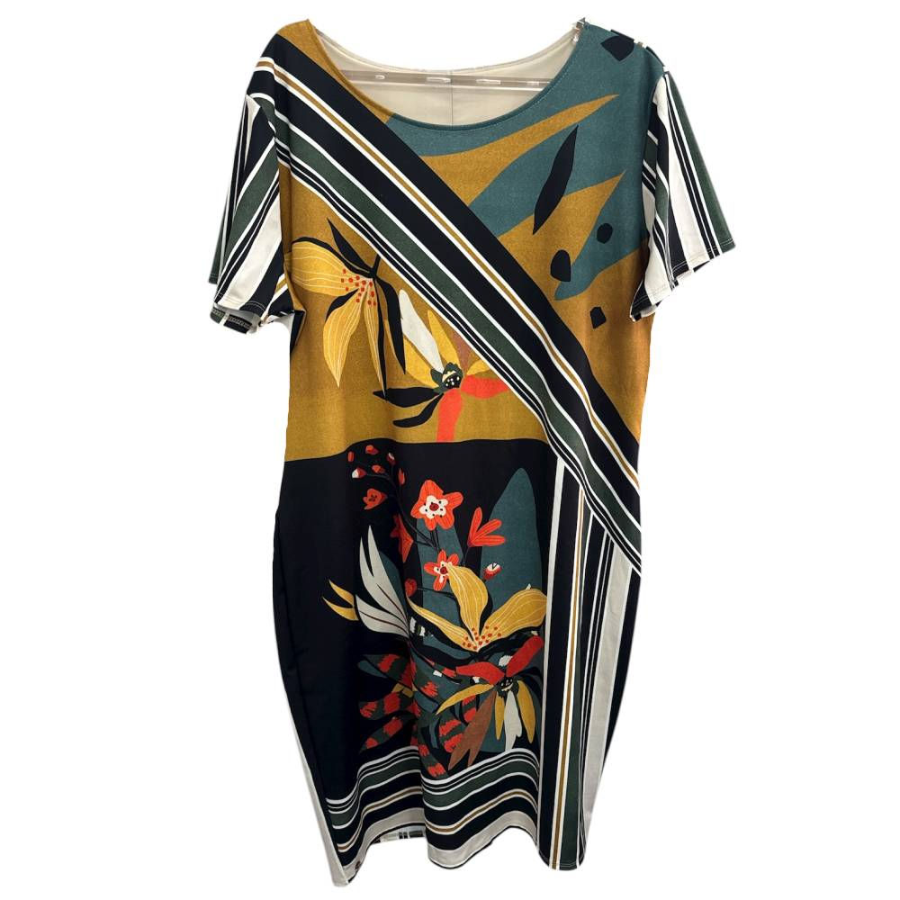 Vestido Estampado com Forro - Tam GG