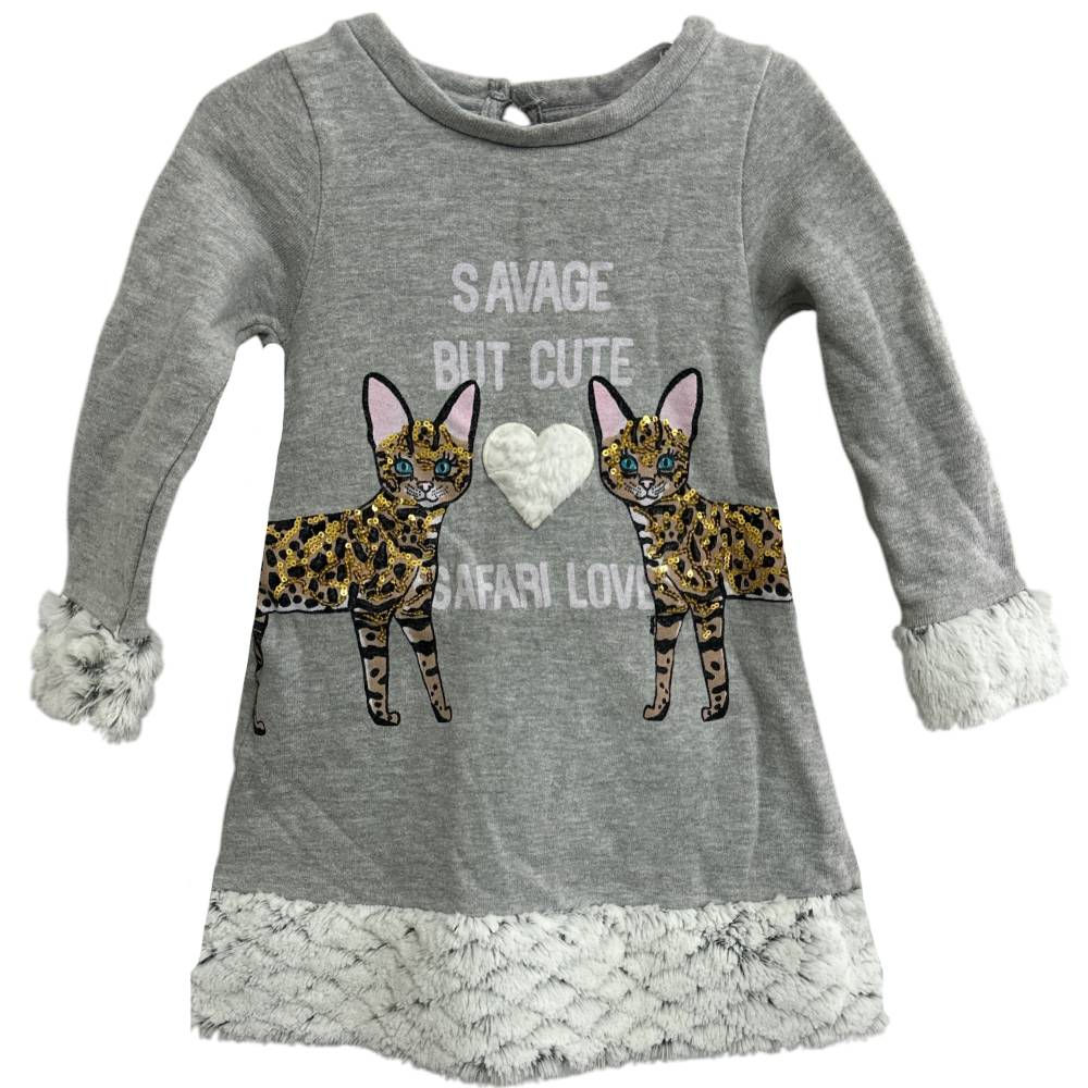 Vestido Infantil Moletinho Estampado da Momi Mini - Tam 3