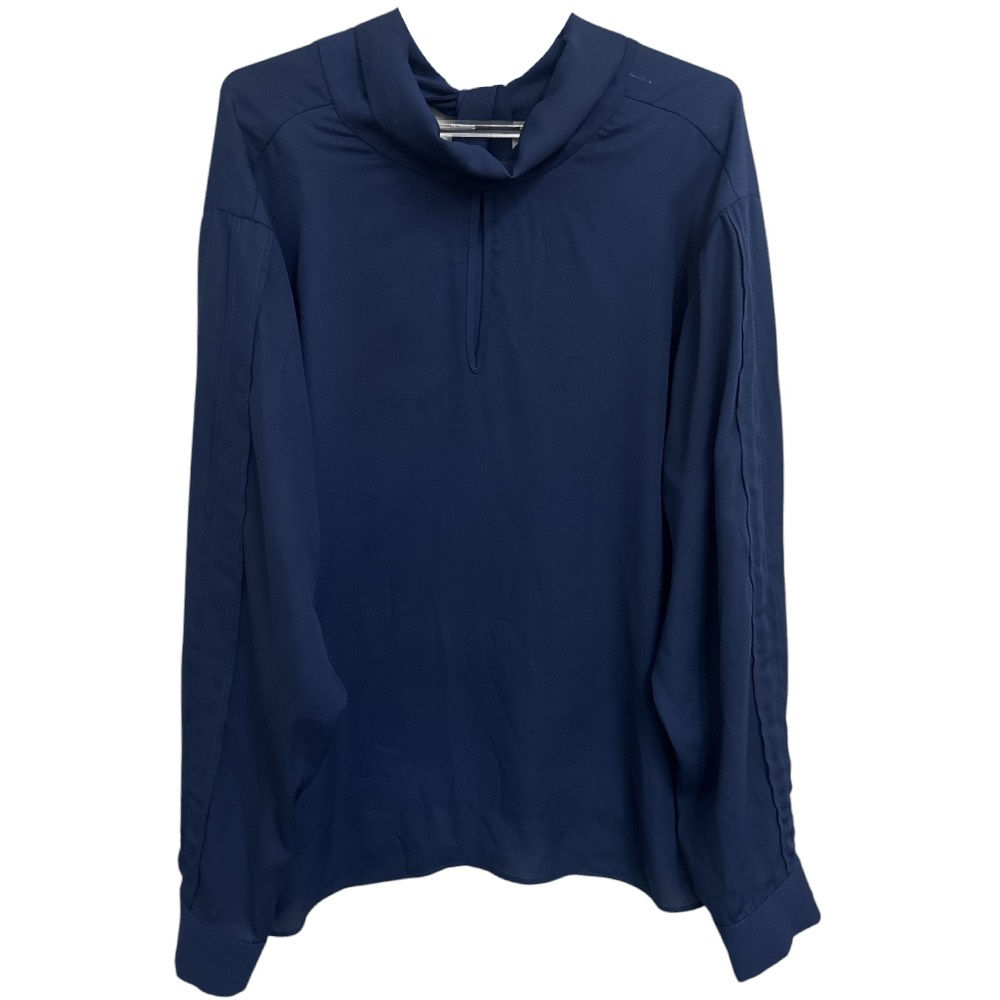 Blusa Manga Longa Fluida Azul Marinho da Rubinella - Tam 48