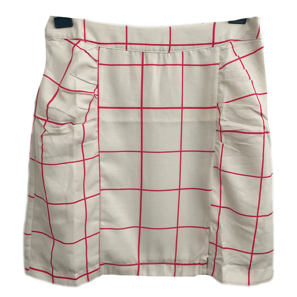 Saia Franzido Lateral Quadriculada da Linny - NOVA - Tam M