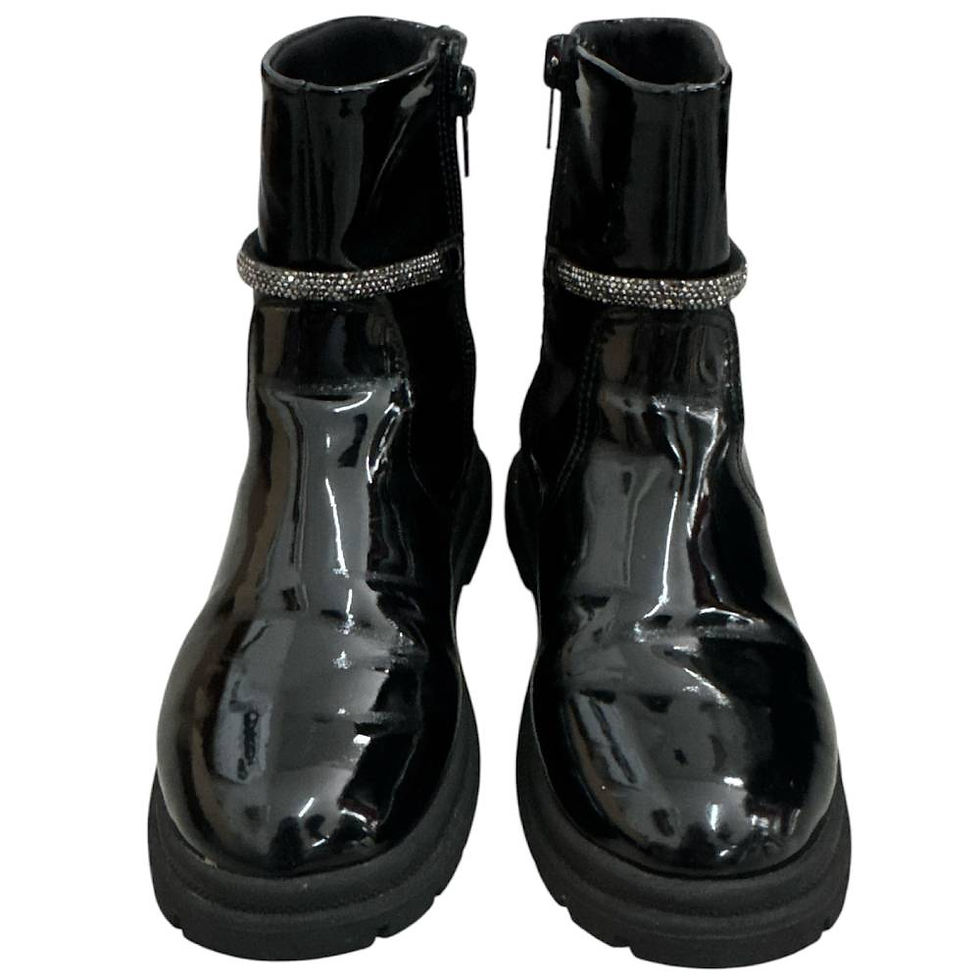 Miniatura: Bota De Verniz Preta com Strass da Ludique - Tam 31