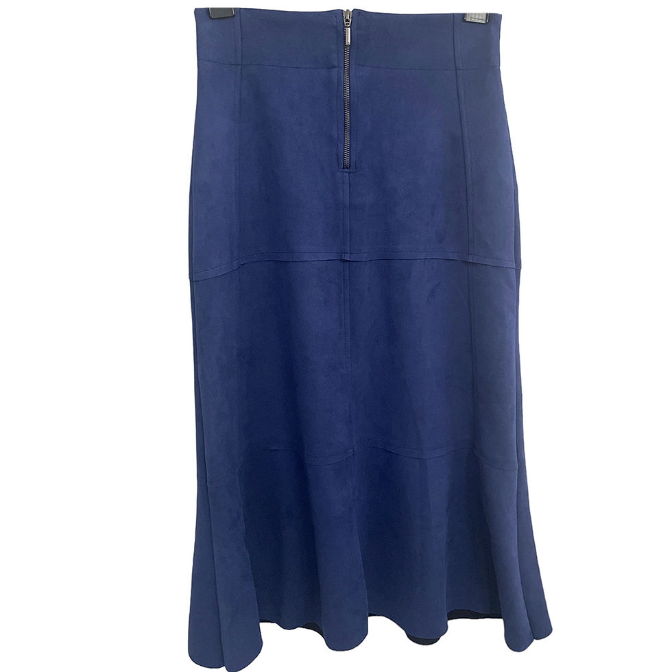 Miniatura: Saia Midi de Camurça Azul Marinho da Minha Grife - Tam P