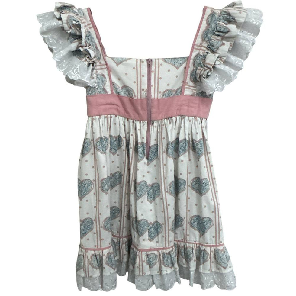 Miniatura: Vestido de Festa Mangas Babados Coração da Petily Kids - Tam 4 - 5
