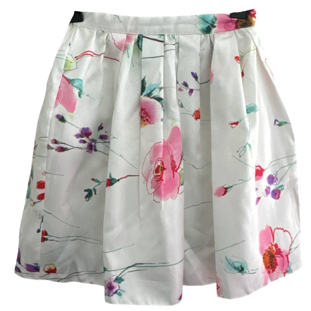 Saia com Tule Estampada Branca da Maximo Donati - Tam 13 - 14