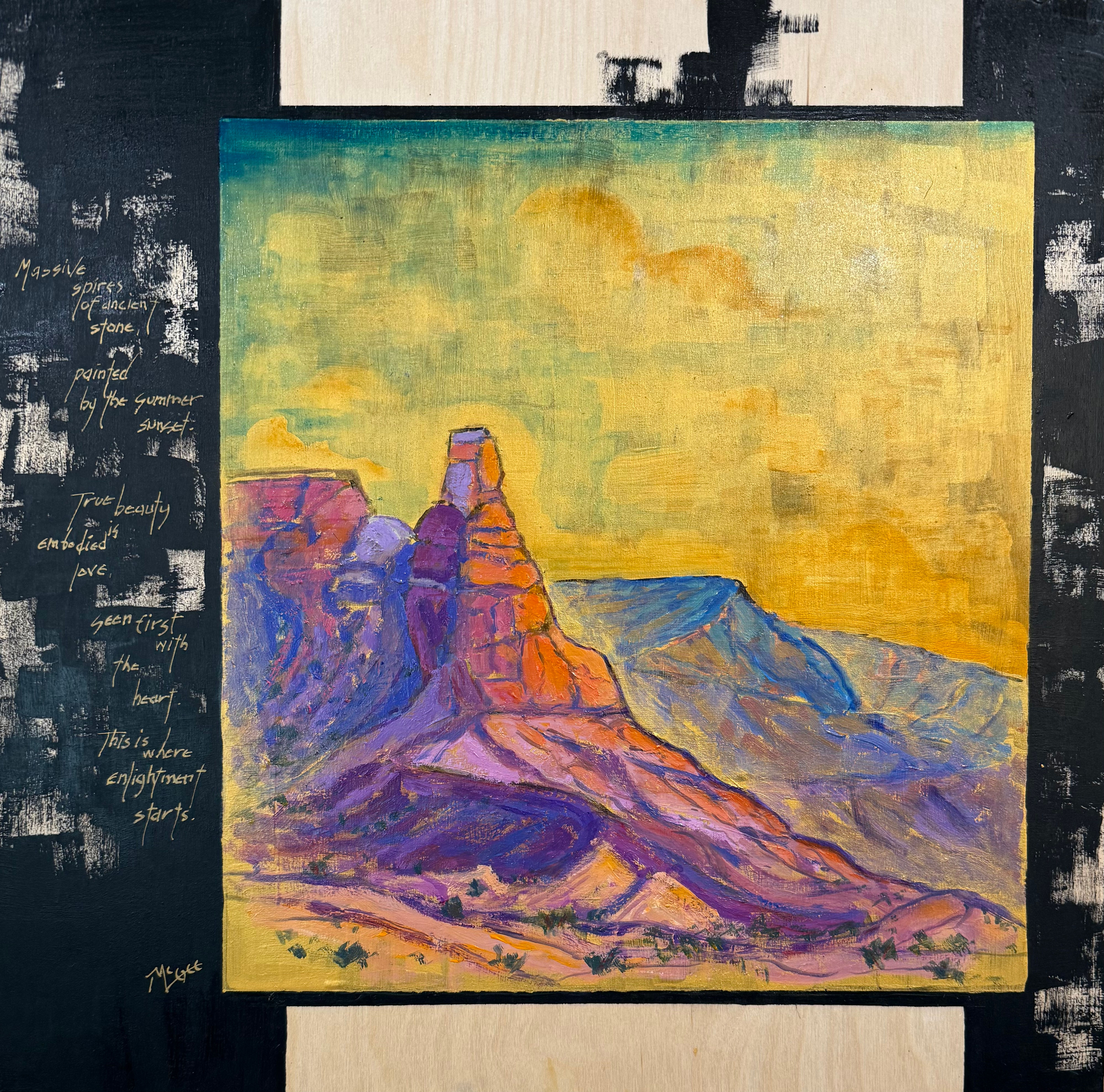 Beautiful Spire - Acrylic Painting on Wood Panel 20x20