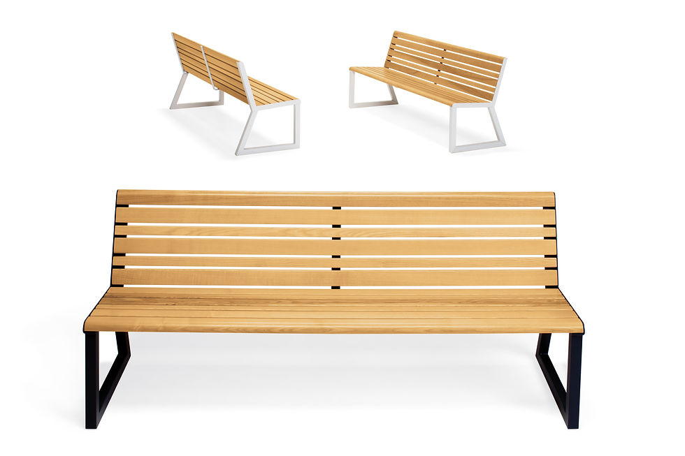 Miniaturbild: moderne Bank aus Metall für Outdoorbereiche