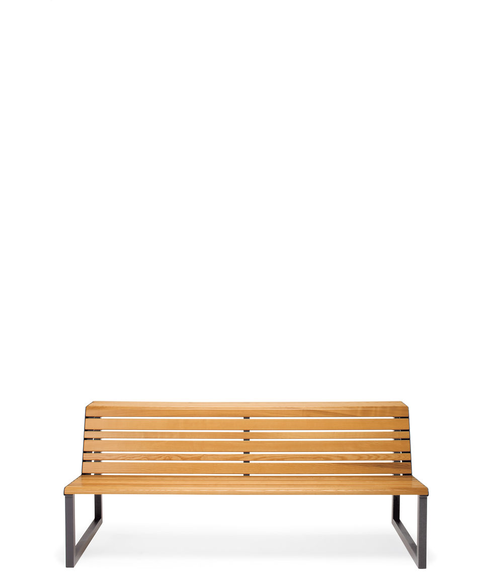 Thumbnail: moderne Bank aus Metall für Outdoorbereiche